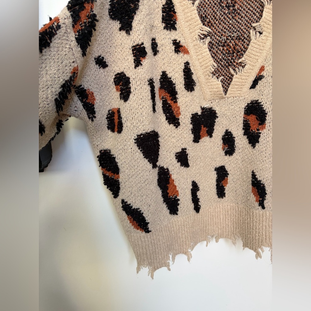 Distressed Leopard Sweater - Picture 3 of 3